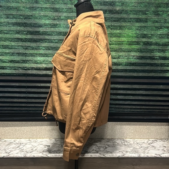 Sanctuary Women’s Brown Drawstring Waist Armstrong Crop Utility Jacket XL NWT - Picture 3 of 9